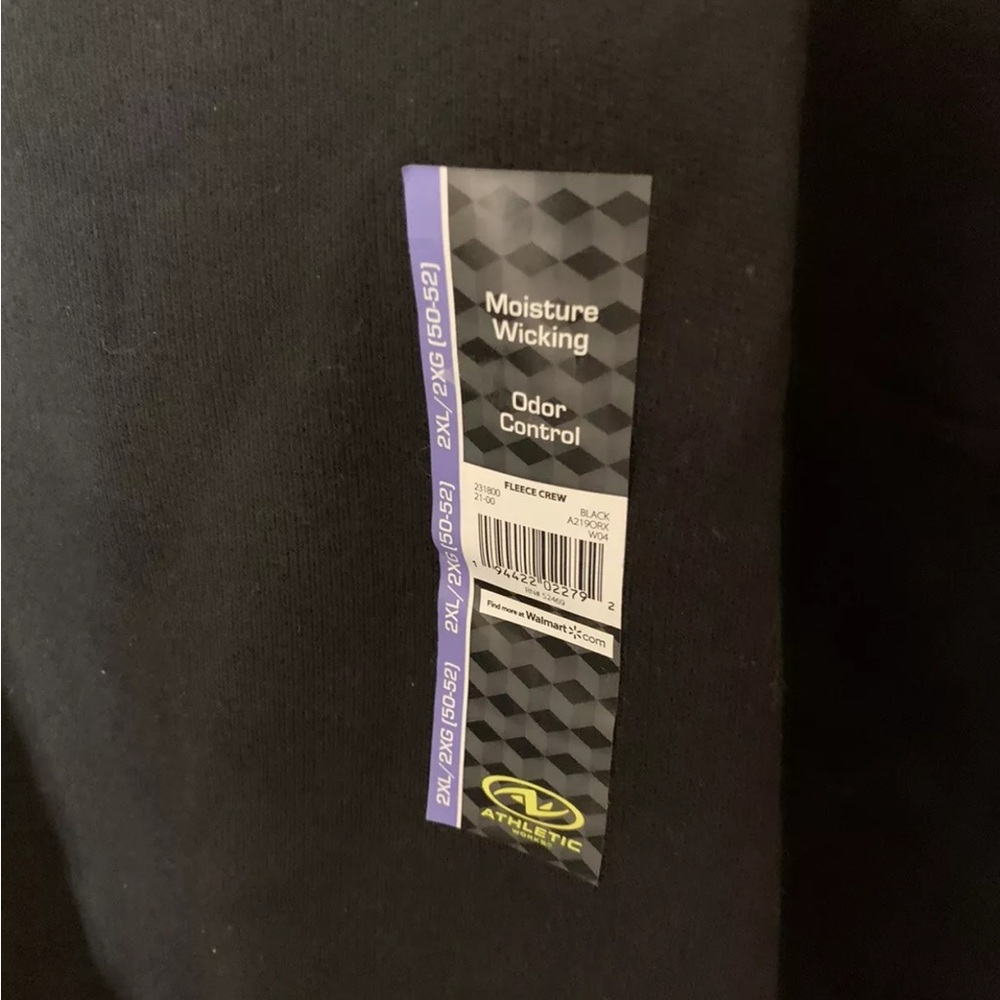 Athletic Works Classic Black Sweatshirt 2XL - Picture 4 of 5